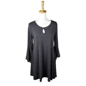 Shop Basic Bell Sleeve Shift Dress Charcoal Gray Size Large